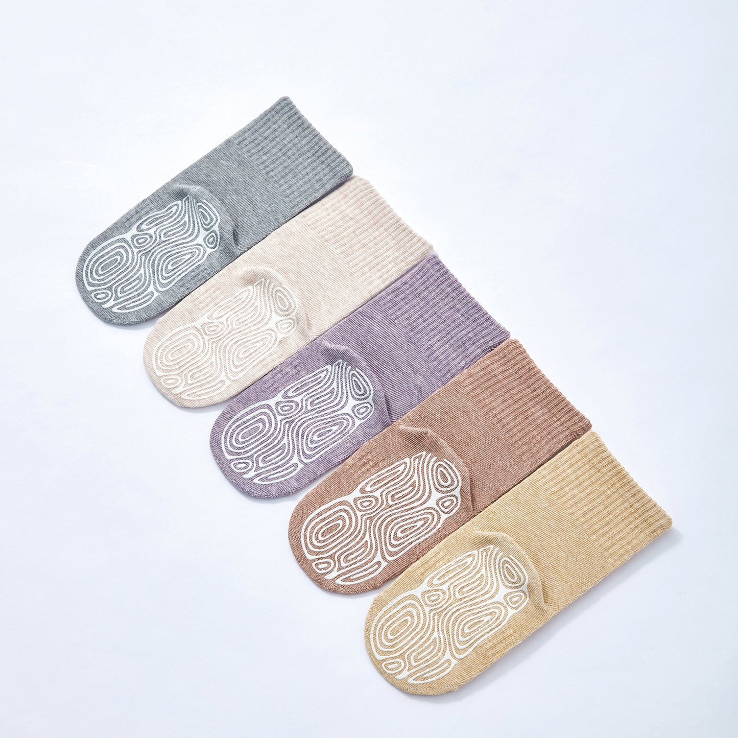 Beige & Grey Stay-On Socks