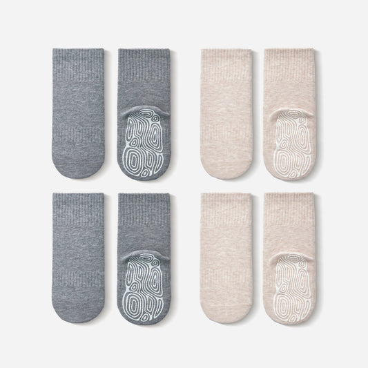 Beige & Grey Stay-On Socks