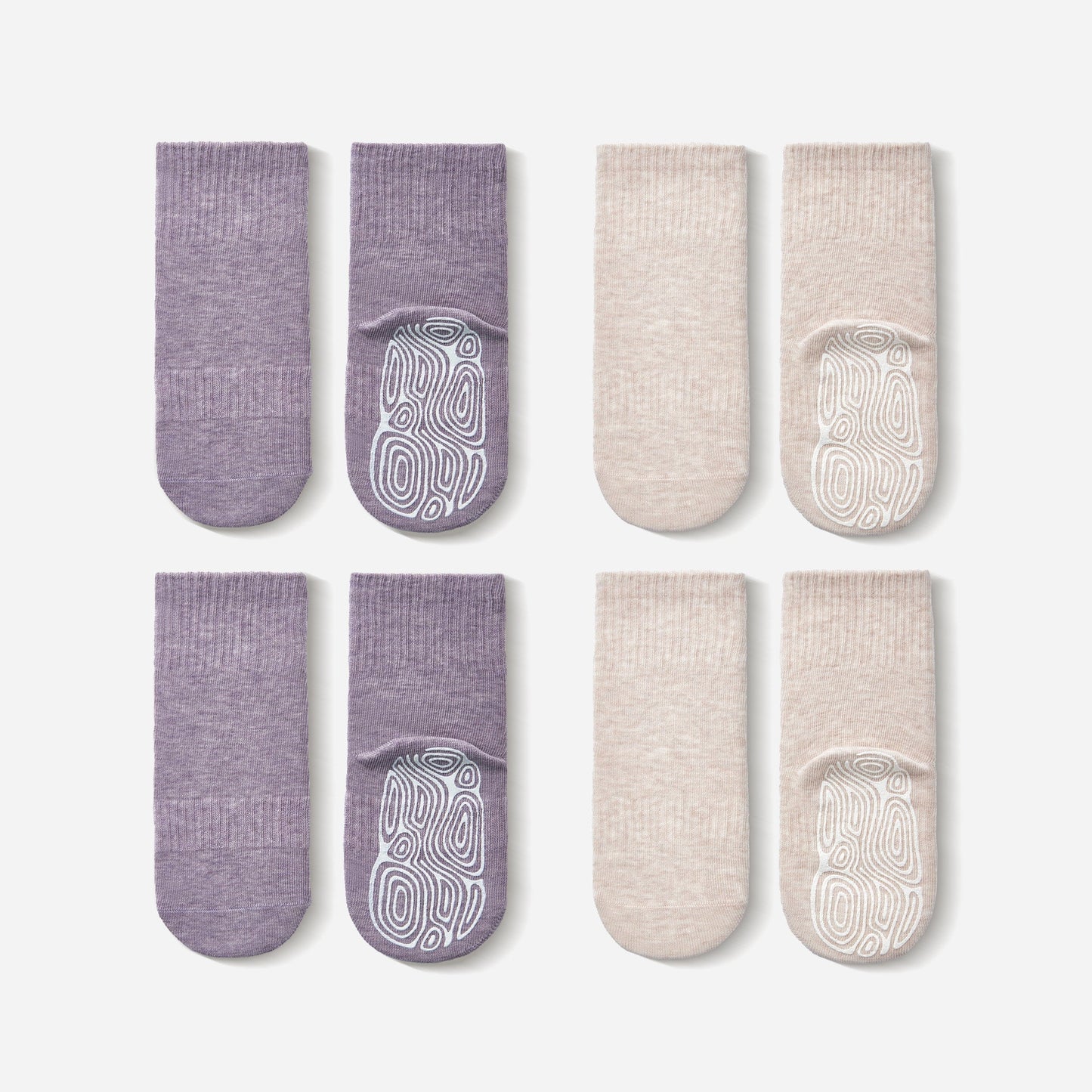 Lavender & Beige Stay-On Socks