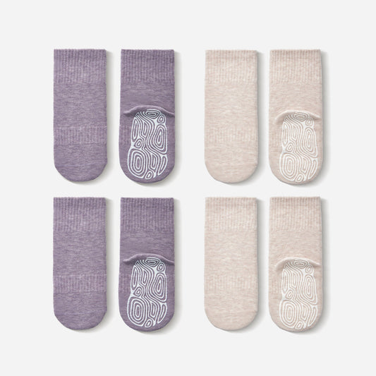 Lavender & Beige Stay-On Socks