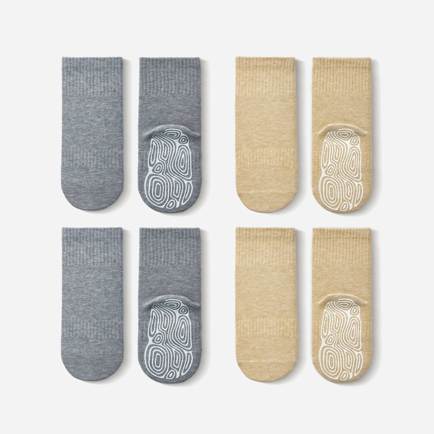 Grey & Lemon Stay-On Socks