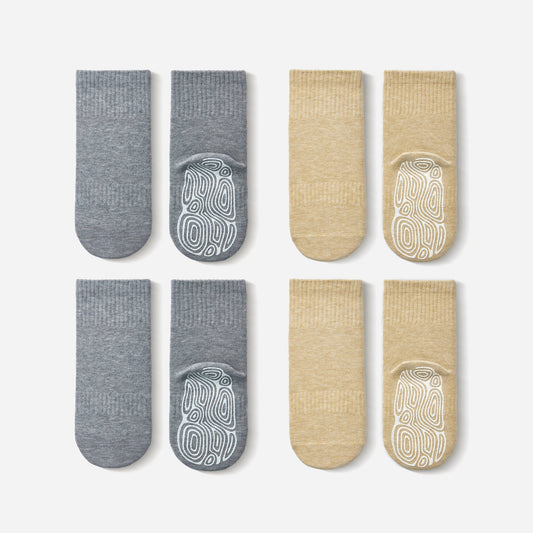 Grey & Lemon Stay-On Socks