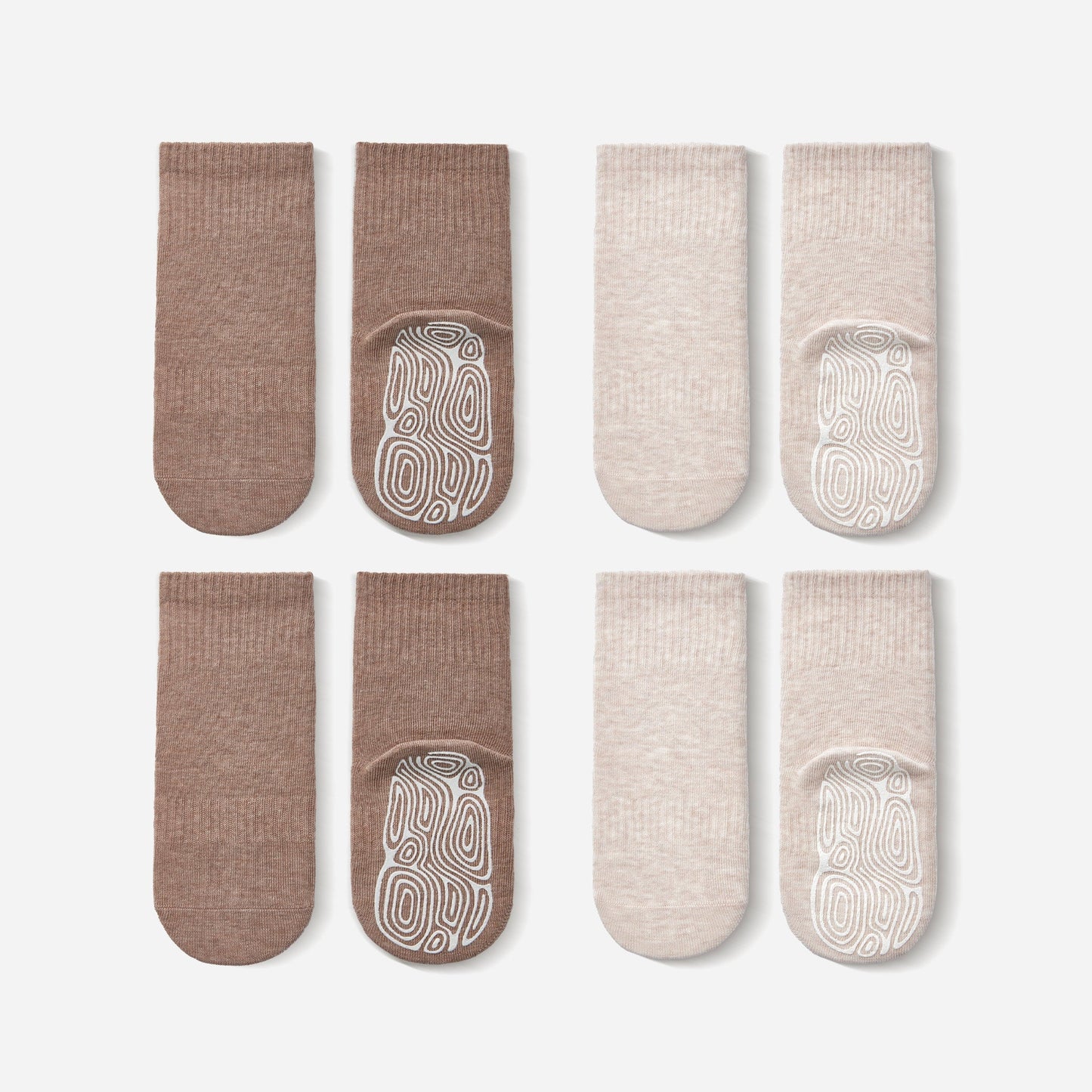 Beige & Brown Stay-On Socks
