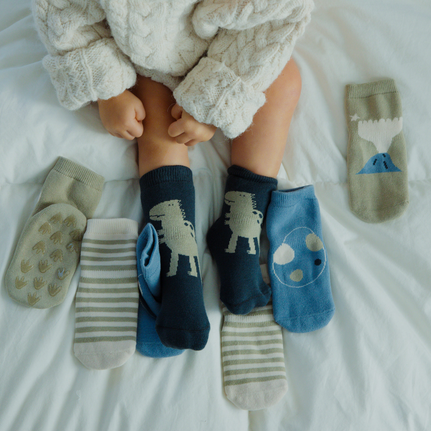 Dino Stay-On Baby Socks