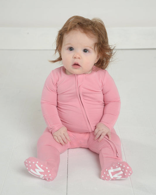 Bubblegum Pink Bamboo Footie