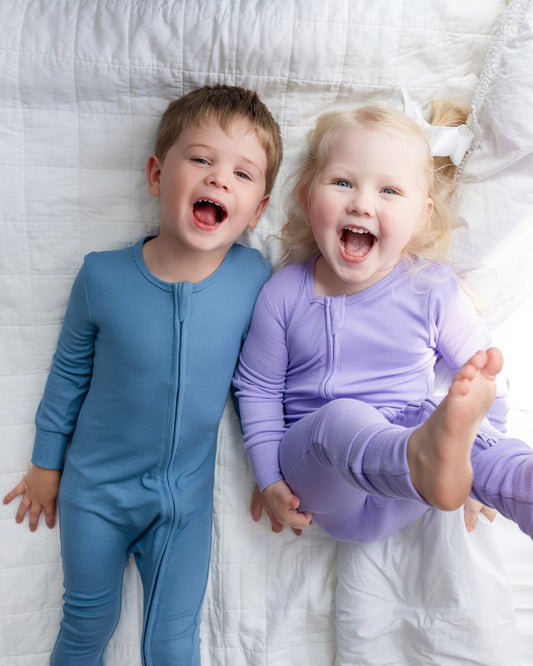 Dusty Blue Ribbed Bamboo Sleeper