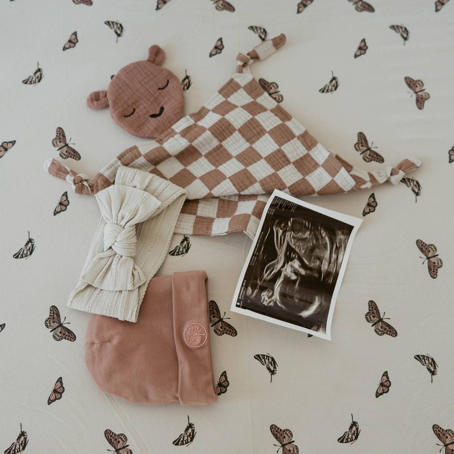 Rosewood Checker Muslin Lovey