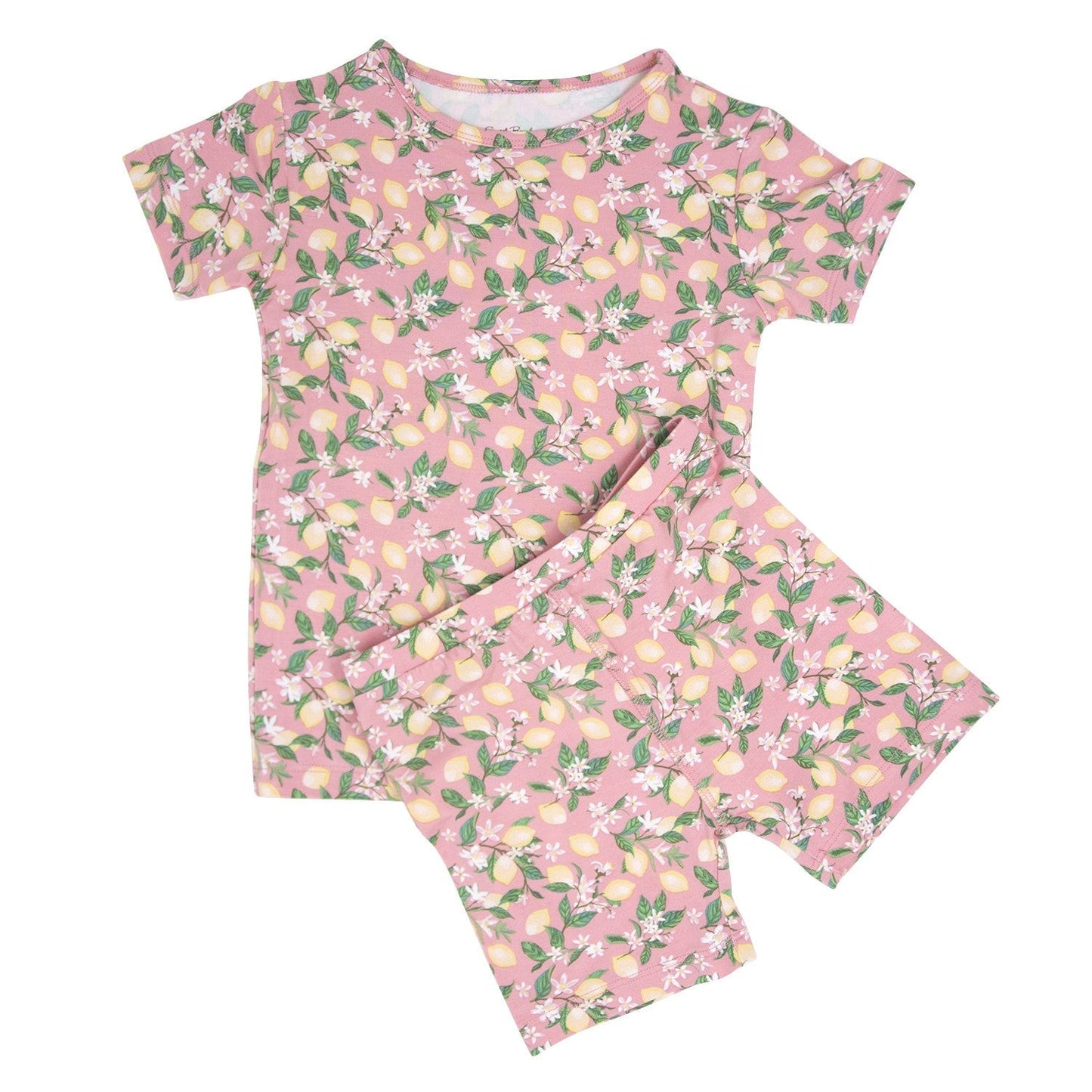 Pink Lemon Floral Bamboo Pajama Set
