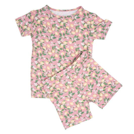 Pink Lemon Floral Bamboo Pajama Set