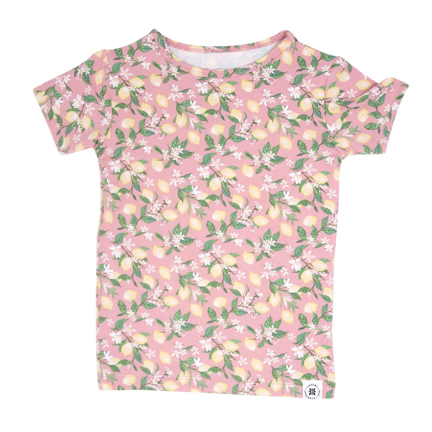 Pink Lemon Floral Bamboo Pajama Set