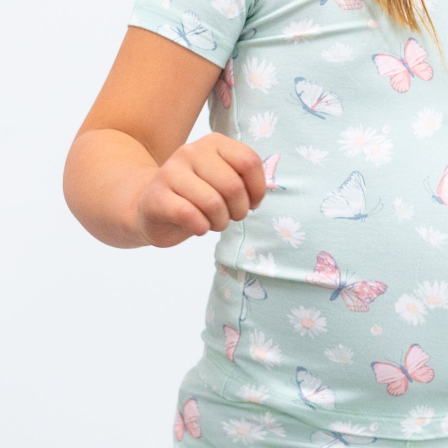 Mint Butterfly Daisy Bamboo Pajama Set