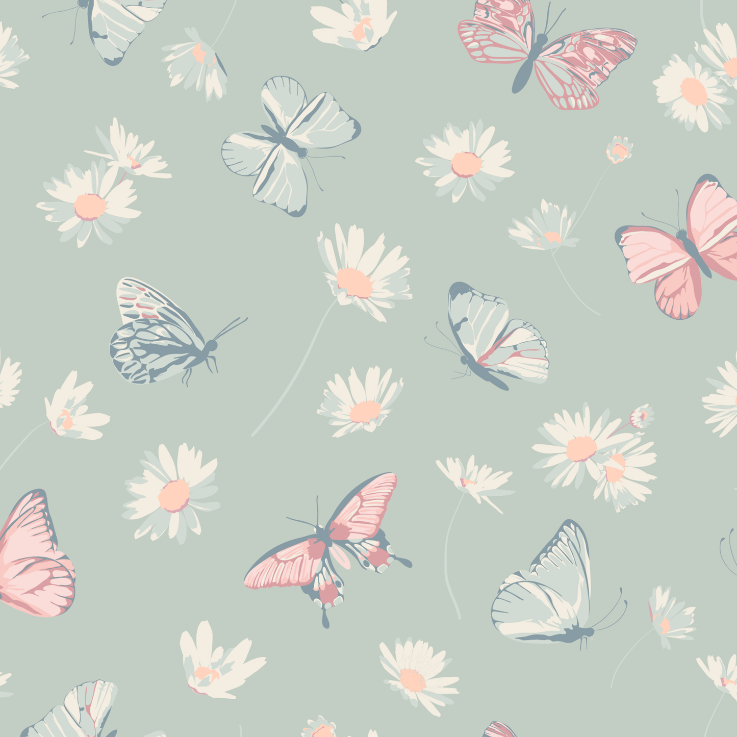 Mint Butterfly Daisy Bamboo Pajama Set