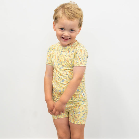 Surfboard Waves Bamboo Pajama Set